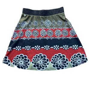Mismash Skirt A Line Size XS Floral Stripe Stretch Above Knee‎ Smash